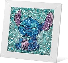 AllWenTo 5D Diamond Painting Kit for Kids with Wooden Frame Easy Small Anime Diamond Painting Full D